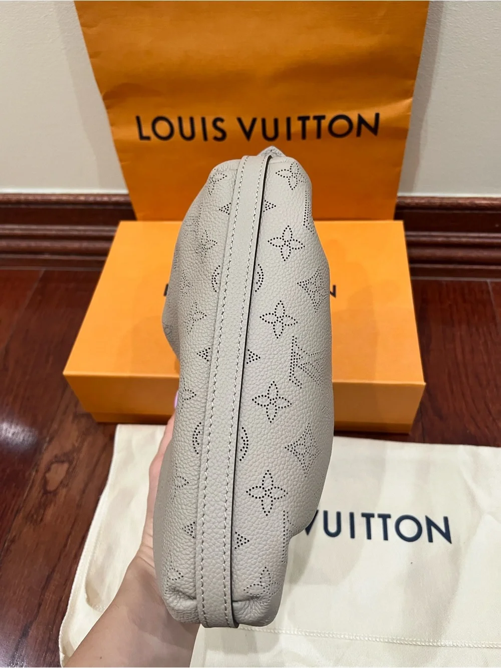 New Louis Vuitton Mahina Scala Mini Pouch Galet